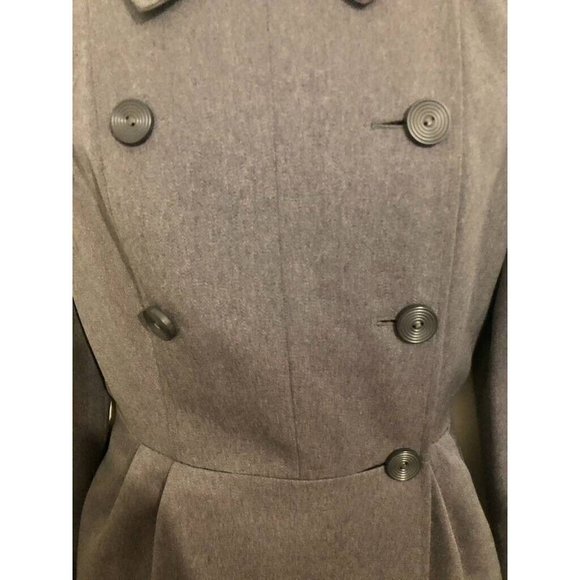 Chloe Womens Vintage Winter Dress Gray Wool Double Breasted Button Long Sleeve 8 - Picture 3 of 5